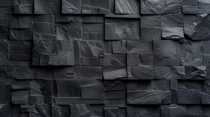 Black brick wall with its abstract patterns and jagged outlines