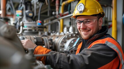 Generative AI : industrial Engineer debugs newly designed mechanical equipment on site to ensure its normal operation