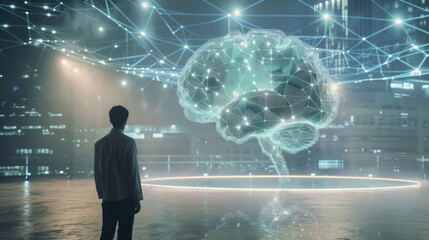 large language model AI machine learning concept brain business.