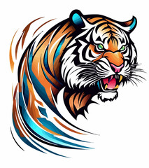 Fototapeta premium Tribal Tiger Art