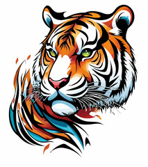 Fototapeta premium Tribal Tiger Art