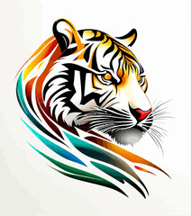 Fototapeta premium Tribal Tiger Art