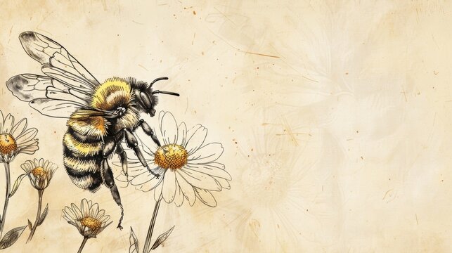 A handdrawn illustration of a bee pollinating a flower with the blog name The Eco Buzz written in a rustic font..