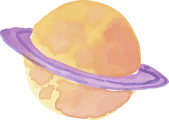 saturn planet png watercolor  © Nicole Almendrada