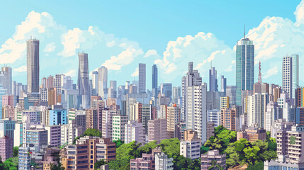 Naklejka premium Modern City high-rise skyscraper buildings, Mumbai India