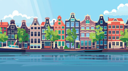 Illustration of Amsterdam, Netherlands