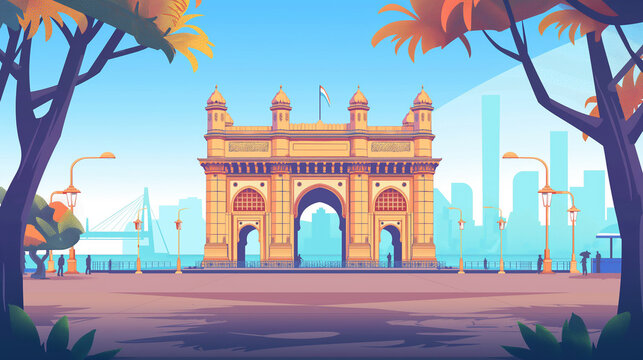 Illustration of Gateway of India, Mumbai