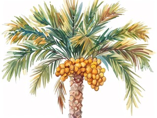 Clipart of a Judean date palm watercolor