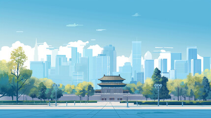 Illustration of Beijing city China