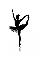 Ballerina woman silhouette vector illustration isolated on white background