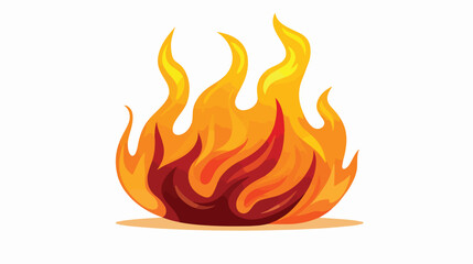 Hot fire icon. Abstract bonfire flame. Bright warm