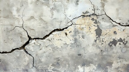 Fototapeta premium House Wall Cracks Cement Wall Crack Background from Ground Subsidence