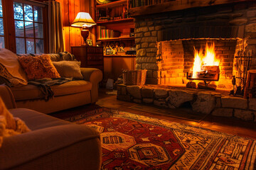 Cozy Living Room Fireplace