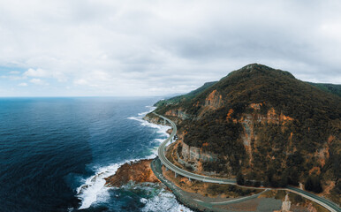 Aerial View of Sea Cliff Bridge, Wollongong, Illawarra, New South Wales