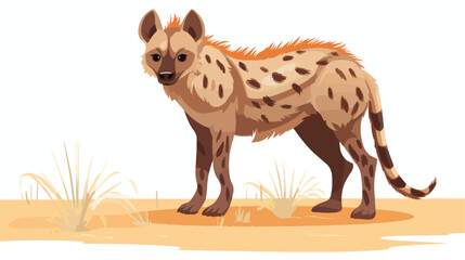 Hyena wild African carnivore. Hyaena savanna habita