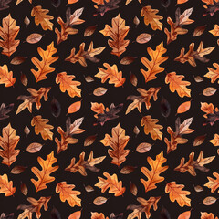 Timeless watercolor autumn leaves motif, a versatile choice for textile, wallpaper, and poster backgrounds