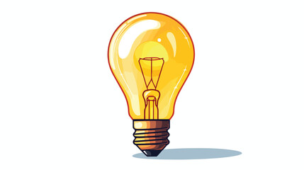 Incandescent lightbulb glowing with bright yellow l
