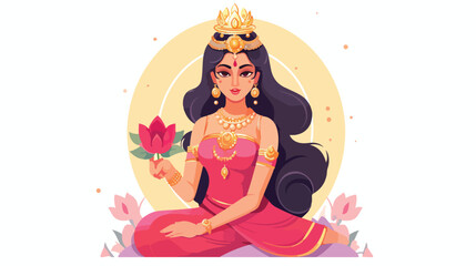 Indian goddess Parvati. Hindu female deity of mothe