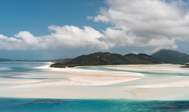 Whitehaven beach lagoon at national park queensland australia tropical coral sea world heritage.
