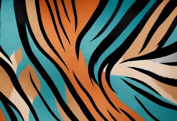 Tiger Print Pattern Illustration Digital Artwork Animal Fur Painting Background Design