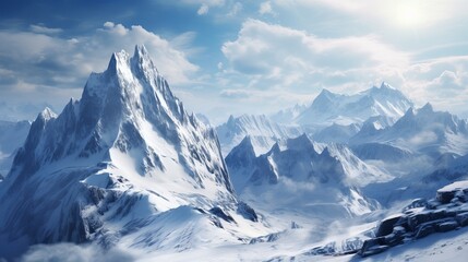 A mountain range covered in snow is a real picture.