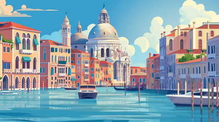 Venice with its typical sights on a sunny day - obrazy, fototapety, plakaty