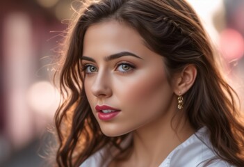Fototapeta premium A Portrait Of Breathtakingly Gorgeous, Exotic, Beautiful Woman. 