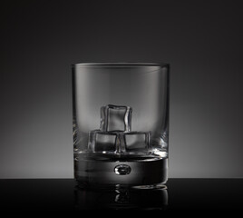 empty glass  with ice
