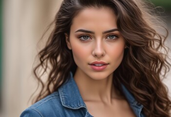 Fototapeta premium A Portrait Of Breathtakingly Gorgeous, Exotic, Beautiful Woman. 