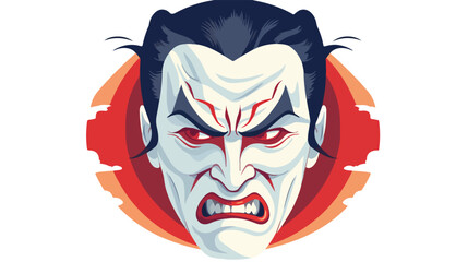 Kabuki theater noh mask of angry furious face of Sh