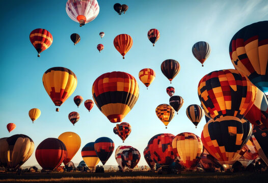 balloons colorful air isolated montgolfier floating sky travel adventure rainbow 
