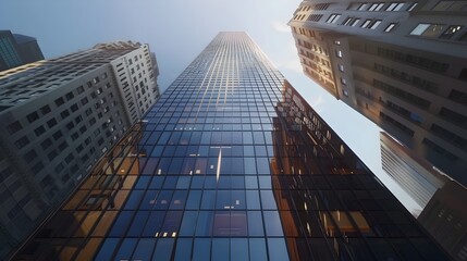 Mesmerizing Skyscraper Interplay:Captivating Architectural Spectacle in the Heart of the Bustling City