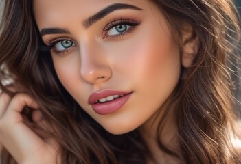 Fototapeta premium A Portrait Of Breathtakingly Gorgeous, Exotic, Beautiful Woman. 
