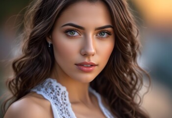 Naklejka premium A Portrait Of Breathtakingly Gorgeous, Exotic, Beautiful Woman. 