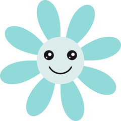flower with smile and transparent background, flowers clipart