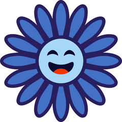 flower with smile and transparent background, flowers clipart