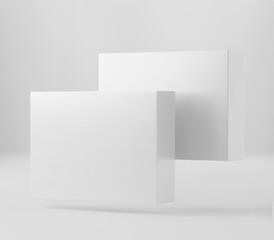 White Box, Blank Puzzle game Mockup with Box, Clear Jigsaw pieces, big board tempelate, puzzle packaging 3D Rendered Isolated on a light background
