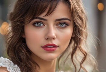 Fototapeta premium A Portrait Of Breathtakingly Gorgeous, Exotic, Beautiful Woman. 
