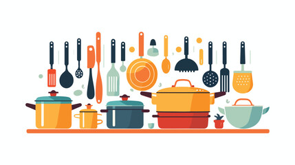 Kitchenware cooking utensils. Cookware household to