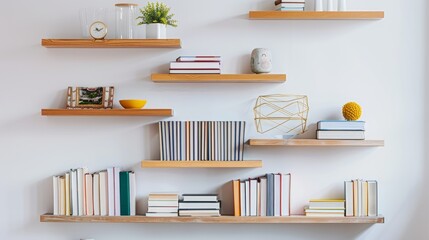 Stylish Bookshelf Arrangement in Contemporary Living Room