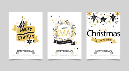 Vintage-christmas-cards-collection-vector