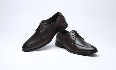dark brown party wear formal shoes isolated on white background