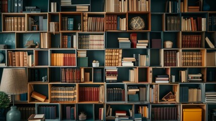Chic Bookshelf Design: Colorful Organization of Literature and Ornaments