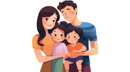 Fototapeta na wymiar Large loving asian family. Father mother holding to