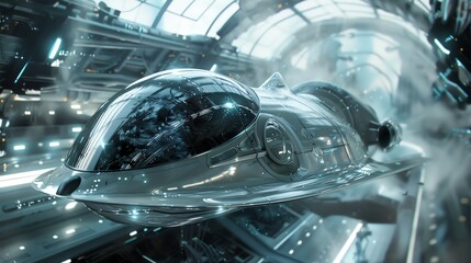 Capture the intricate fusion of futuristic technologies and romantic tales with a 3D CG masterpiece