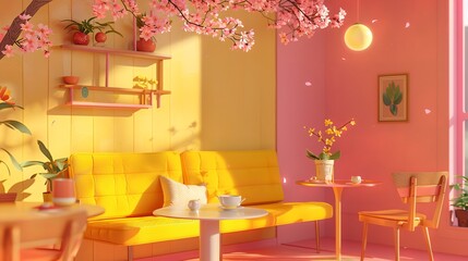 minimalist cozy cafe