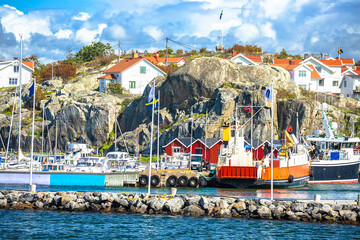 Donso island in Gothenburg archipelago scenic harbor waterfront view
