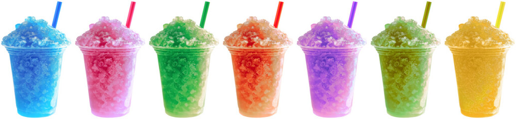 set of colorful summer slushies, cut out