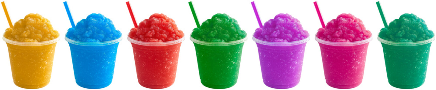 set of colorful summer slushies, cut out