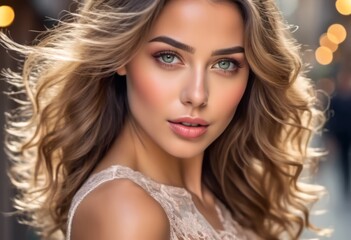 Fototapeta premium A Portrait Of Breathtakingly Gorgeous, Exotic, Beautiful Woman. 